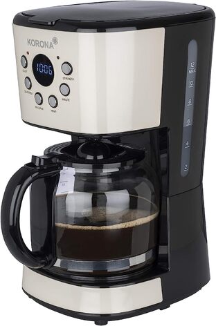 Ретро кофеварка 1.5 л 900 Вт, кремово-черная 10666 Korona