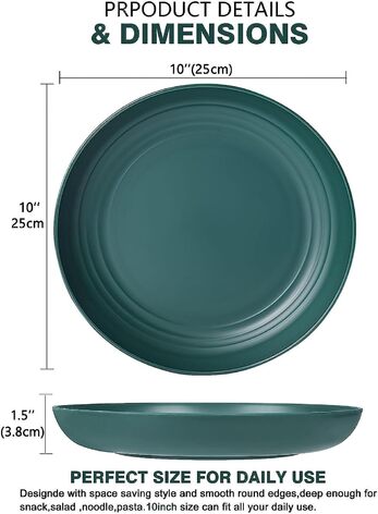 Набор тарелок из полипропилена 25 см, 4 предмета Greentaine