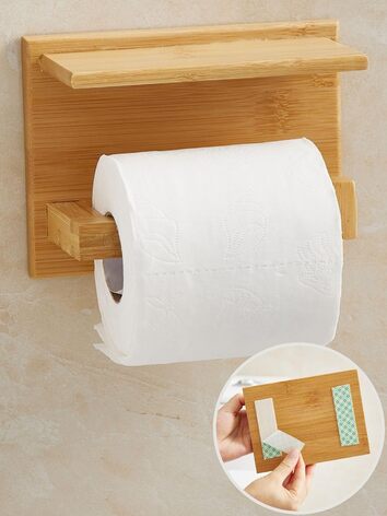 Деревянный держатель для туалетной бумаги с полочкой 16,5 см DEKAZIA