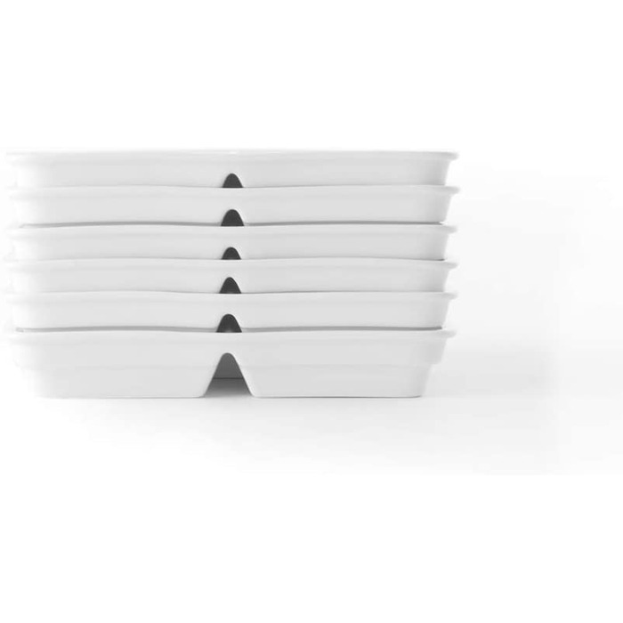 Набор преимуществ для фарфора Holst 6 прямоугольнх тарелок для меню, разделеннх на 3 части по 6 шт. 23,0 х 17,5 см