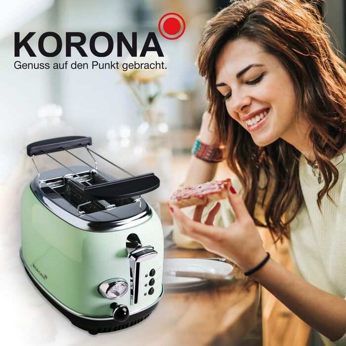 Ретро тостер 810 Вт, мятно-зеленый 21665 Korona