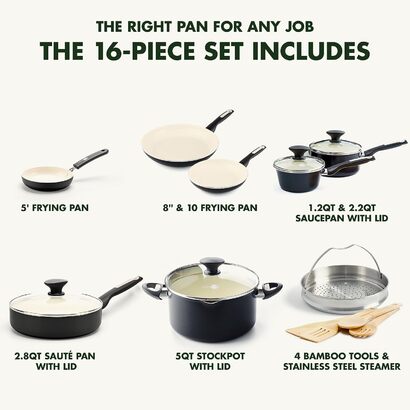 Набор кухонной посуды 16 предметов Rio GreenPan