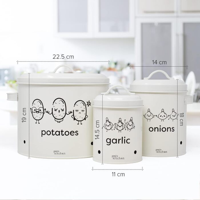 Набор коробок для хранения 3 предмета, кремово-белый joeji's Kitchen
