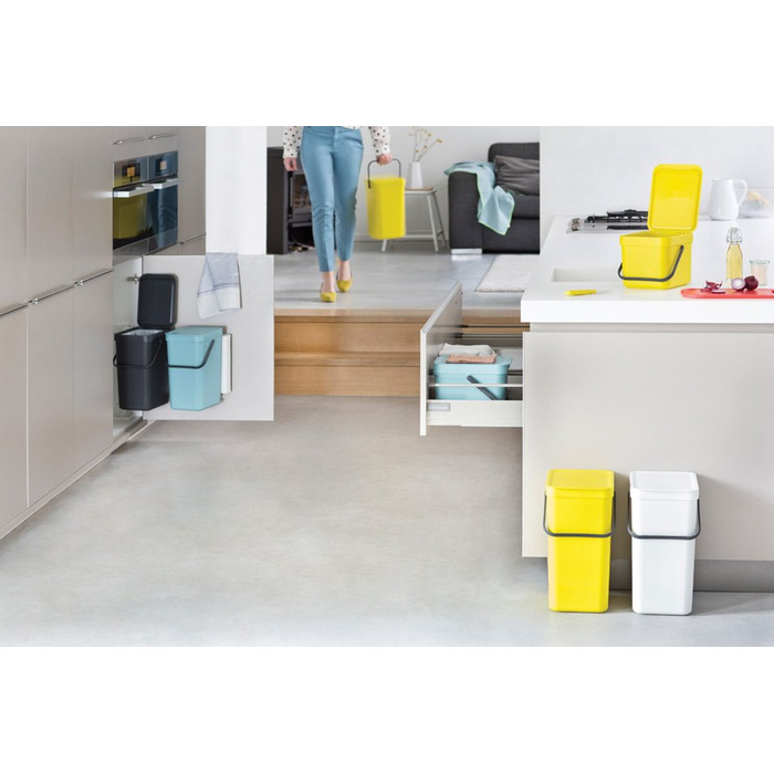 Мусорное ведро 12 л мятное Sort&Go Brabantia