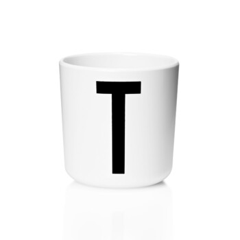 Чашка T 7,5x7 см черно-белая Melamin Becher Design Letters