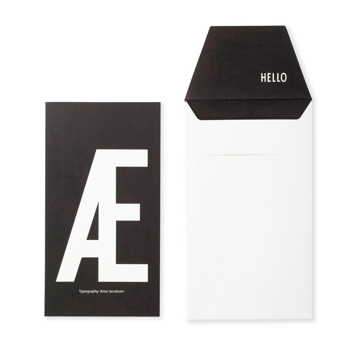 Открытка E 0,1x17x20 см черно-белая AJ Postkarte Design Letters