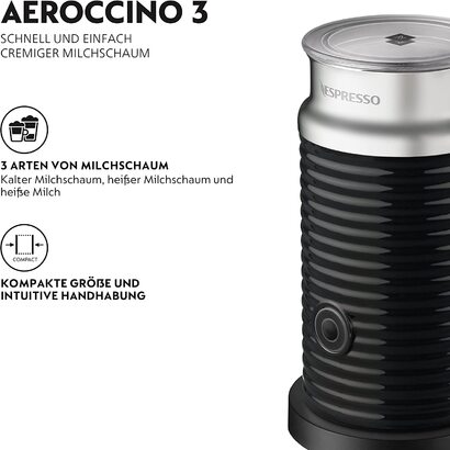 Вспениватель молока Nespresso Aeroccino 3 / 230 Вт / 3 л / черный