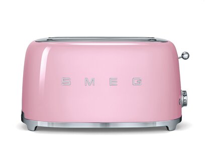 Тостер на 4 ломтика, розовый, Smeg