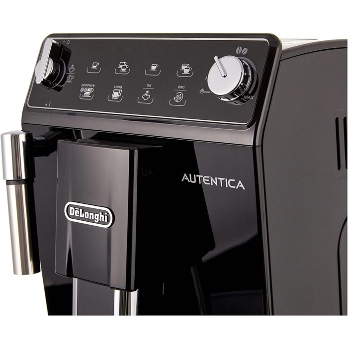 Эспрессо-машина на 2 чашки насадкой для вспенивания молока, черная Autentica De'Longhi