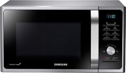 Микроволновая печь Samsung MS2BF303TAS/EC, 1000 Вт, 28 варочная панель (очень большая), ширина 51,2 см, силовая разморозка, 26 автоматических программ, Серебряная одиночная