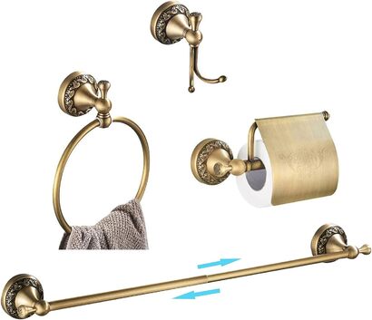 Набор держателей для ванной комнаты 4 предмета, золотой WOMAO