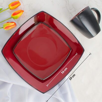 Набор посуды 16 предметов, красные  Marsili Collection MIAMIO