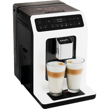 Кофемашина на 2 чашки 1450 Вт, с кофемолкой, черно-белая EA8901 Krups
