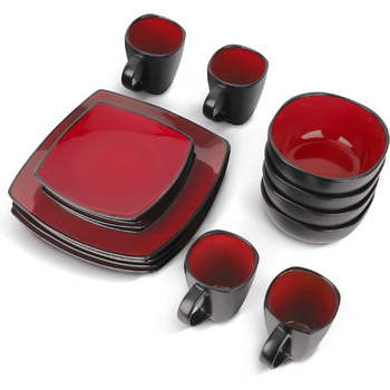 Набор посуды 16 предметов, красные  Marsili Collection MIAMIO 