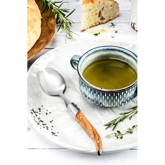 Набор ложек для супа 6 предметов, оливковое дерево Luxury Line Laguiole Style de Vie