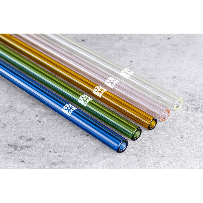 Набор стеклянных соломинок для питья с щеткой 23 см, цветные 5 предметов Sorrento Zwilling