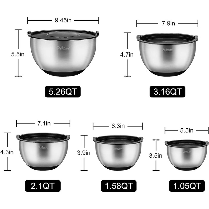 Набор салатных мисок с теркой 8 предметов Velaze