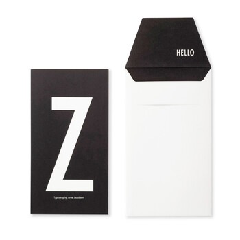 Открытка Z 0,1x17x20 см черно-белая AJ Postkarte Design Letters