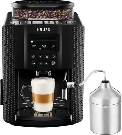 Кофемашина на 2 чашки 1450 Вт, с кофемолкой, черная ‎EA8160 Krups