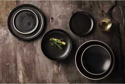 Набор тарелок с узким ободком 6 предметов 26,5 см, чёрные Olympia