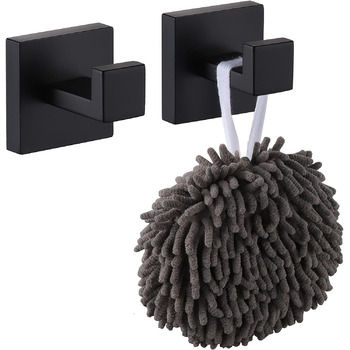 Крючки для ванной комнаты 2 предмета, черные KOKOSIRI