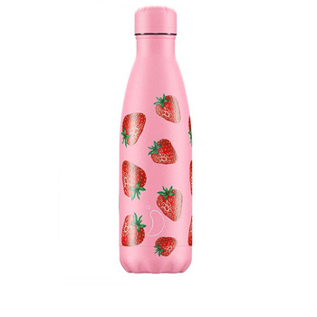 Вакуумная бутылка для воды 0,5 л, розовая Icons Strawberry CHILLY'S