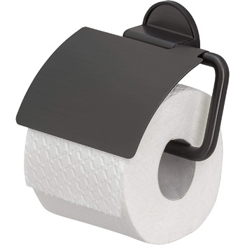 Держатель для туалетной бумаги с крышкой 15 см, черный Tiger