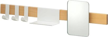 Полка для ванной 3 крючка, подставка и зеркало Sealskin