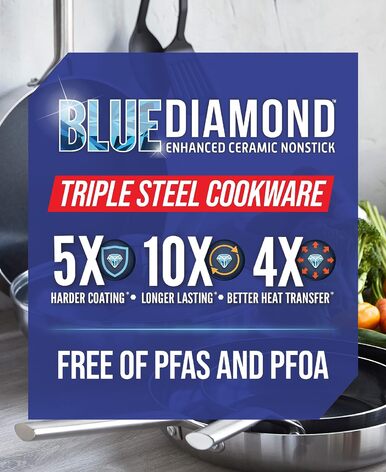 Вок-сковорода 28 см Triple Steel Blue Diamond