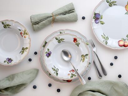 Набор тарелок из фарфора 12 предметов Flora Orchard series CreaTable