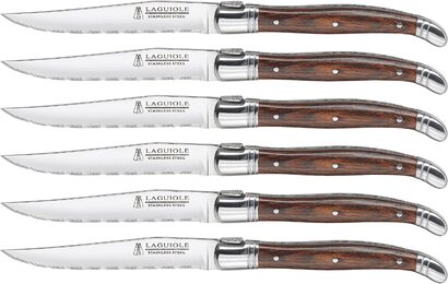 Нож для стейка Trudeau Laguiole с ручками из дерева паккавуд, нержавеющая сталь, дерево, 6 шт.