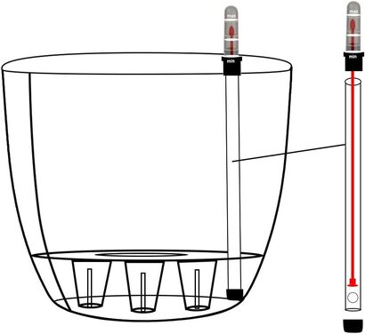 Цветочный горшок с автополивом и индикатором воды, 18 см белый T4U