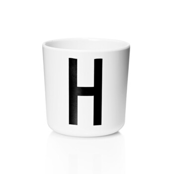 Чашка H 7,5x7 см черно-белая Melamin Becher Design Letters