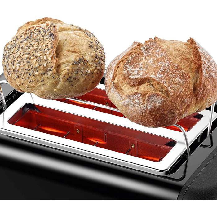 Компактнй тостер Bosch DesignLine TAT3P423DE, встроенная насадка для булочек из нержавеющей стали, с функцией автоматического отключения, с функцией размораживания, идеально подходит для 2 ломтиков тоста, с функцией подема, широкий, мощностью 970 Вт, один