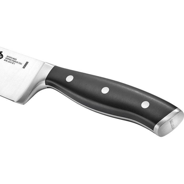 Набор STAUB Ballarini 18790 Savuto Nero 4 ножа из нержавеющей стали + ножницы + точилка для ножей, с подставкой