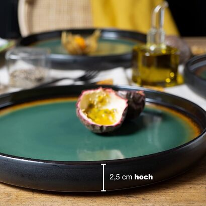 Набор тарелок из керамогранита  26 см, 4 предмета, зеленый Moritz & Moritz Solid