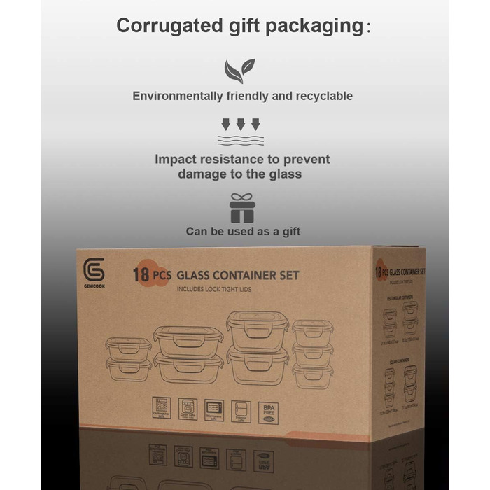 Набор контейнеров для еды 9 предметов GENICOOK