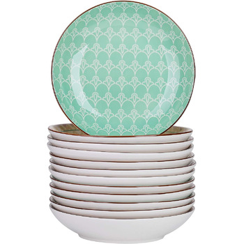 Набор обеденных тарелок 12 предметов, светло-зелёный Tulip Vancasso