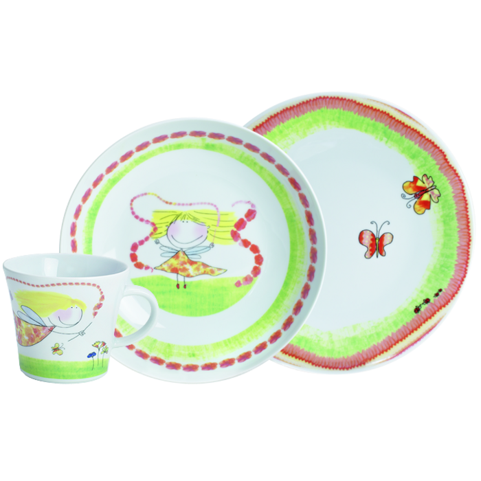 Набор детской посуды 3 предмета Magic Grip Kiddie Tableware Flower Fairy Kahla