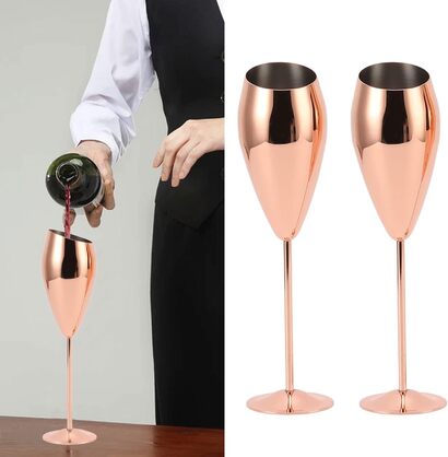Набор медных бокалов для шампанского 2 предмета Natudeco