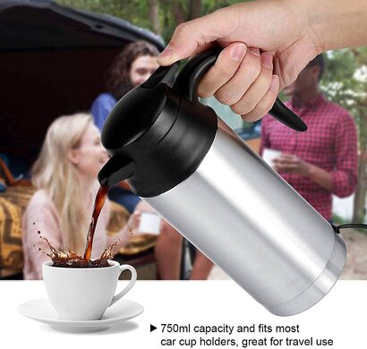Автоматический лектрический чайник обемом 750 мл, нержавеющая сталь, 12 В, прикуриватель для путешествий, водонагреватель, лектрический чайник для вод, кофе, напитков, нагреватель