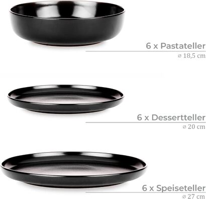 Консимо. Комбинированнй набор посуд для 6 человек - Современнй набор тарелок VICTO из 18 предметов - Сервировка столовх - Услуги и набор посуд - Комбинированнй набор посуд для 6 человек - Набор услуг для всей семьи - Посуда Белая - Столовая посуда из 18 п
