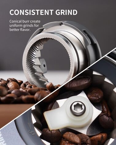 Кофемолка SHARDOR CG018B 3-в-1 / 165 Вт / 51 уровень помола / 350 г / нержавеющая сталь 