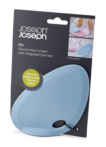 Скребок для миски силиконовый с подставкой синий Fin Joseph Joseph