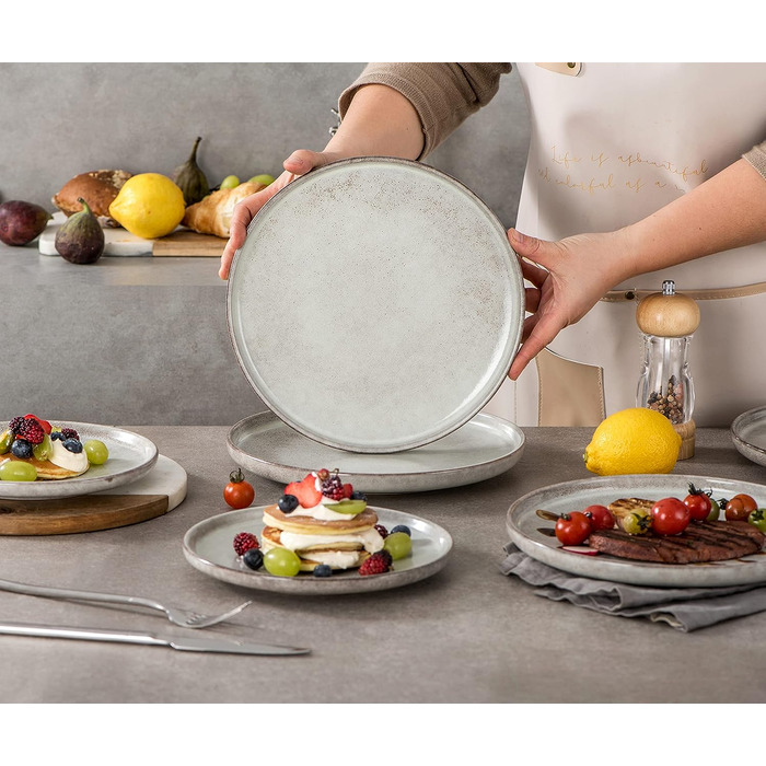 Набор тарелок  26 см, 4 предмета, серые Henten Home