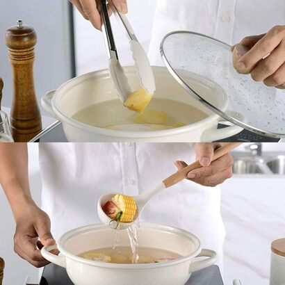 Набор силиконовых кухонных принадлежностей 11 предметов, белый Jenngaoo