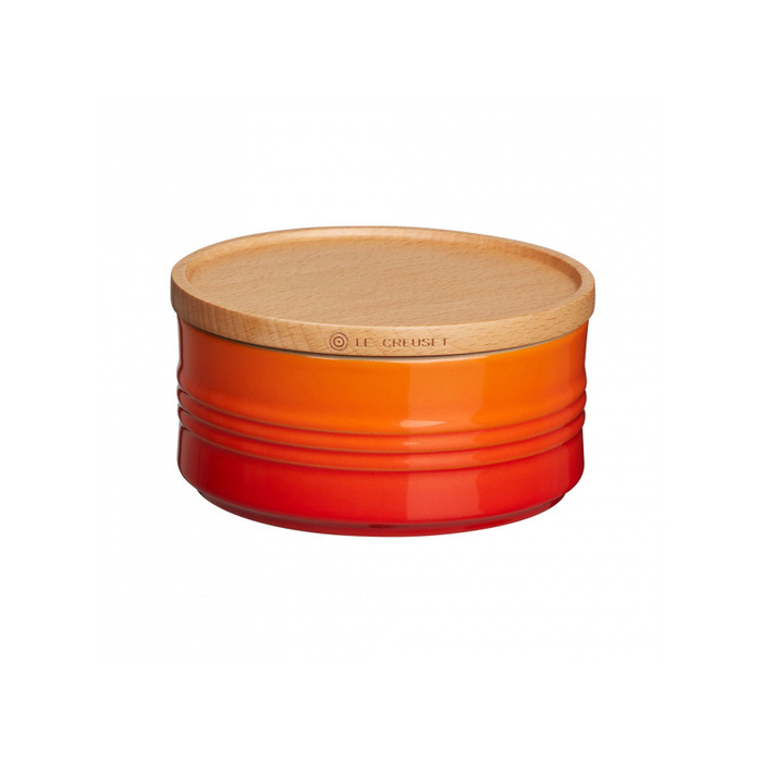 Емкость для хранения с деревянной крышкой 6 см, оранжевая Le Creuset