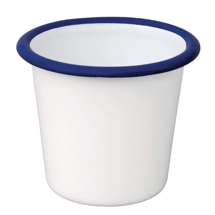 Набор эмалированных чашек 6 предметов 118 мл, бело-синие Olympia