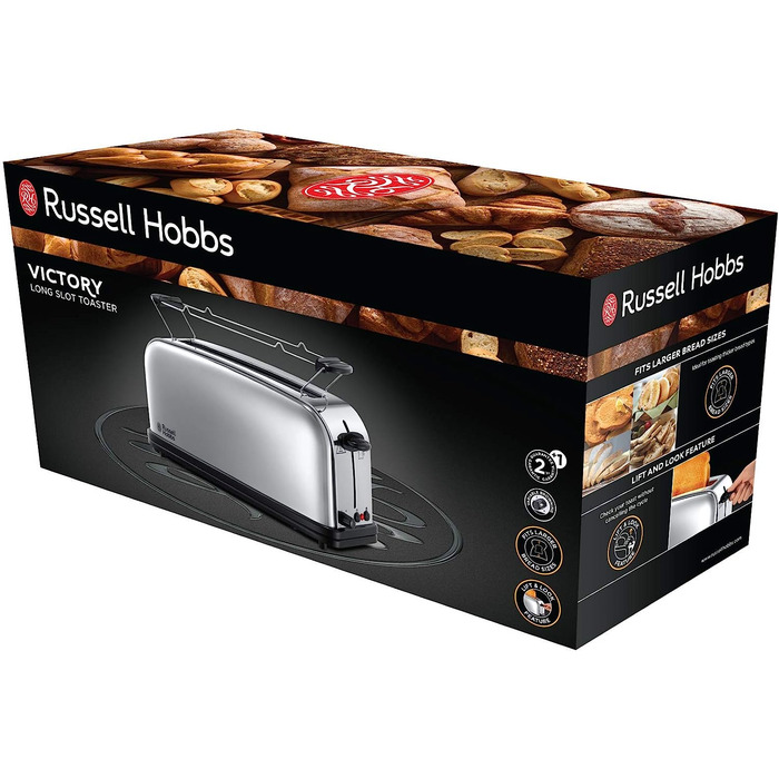 Тостер 1000 Вт с насадкой для булочек Russell Hobbs Victory 