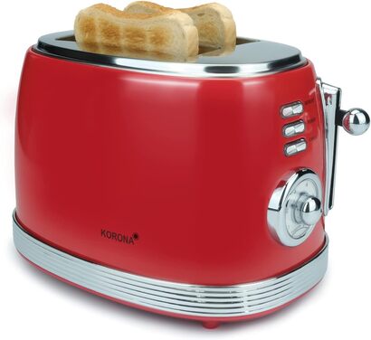 Ретро тостер с насадкой для булочек 849 Вт, красный ‎21668 Korona